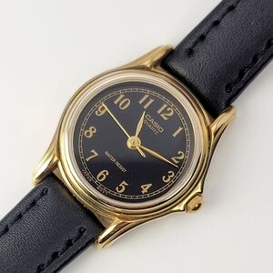 Vintage Casio LTP-1096 (1330) Black & Gold Women’s Quartz Dress Watch
